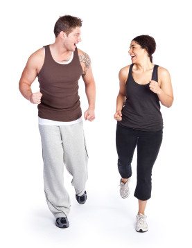 Exercise woman with trainer